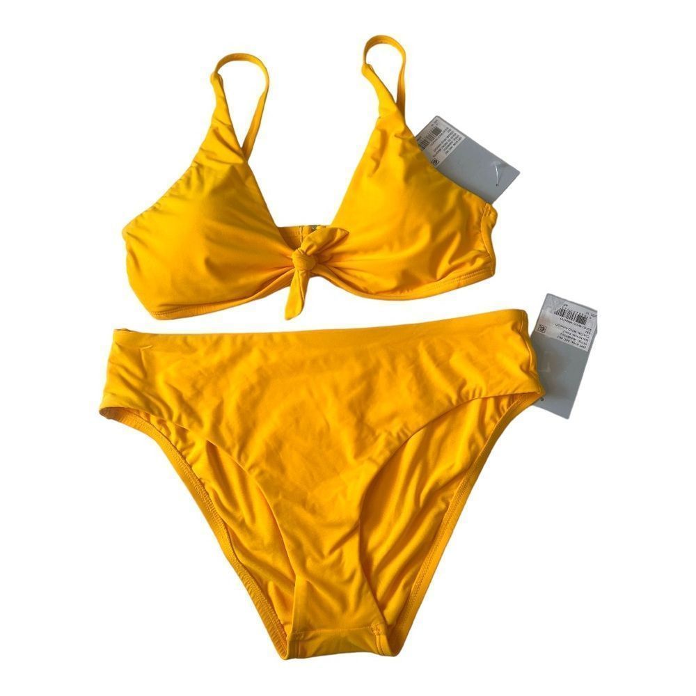 ANTONIO MELANI Bright Yellow Knot-Front Bikini Set